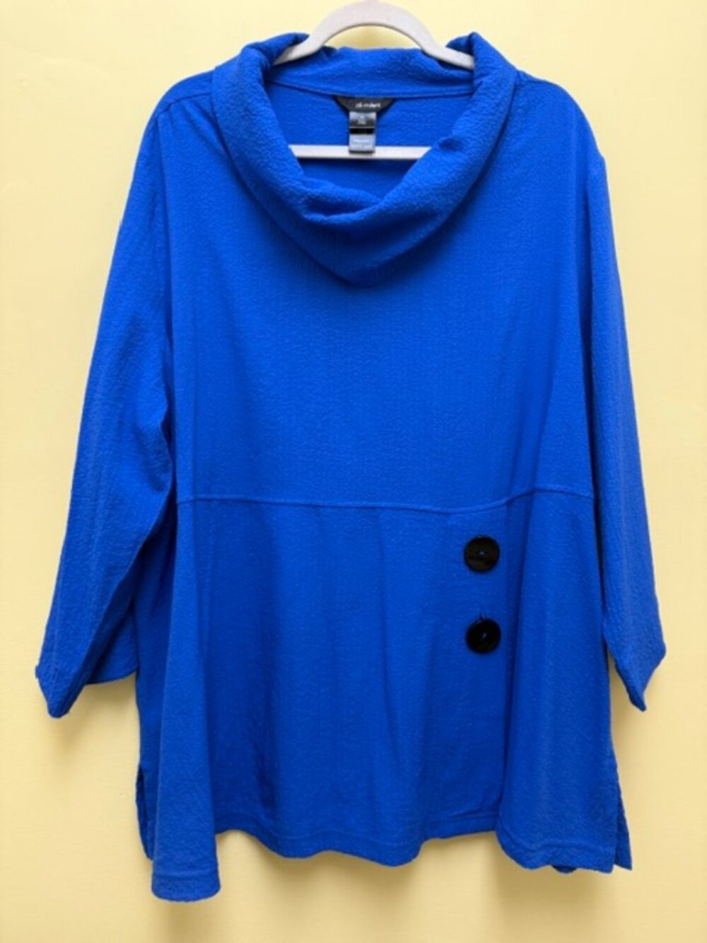 Ali Miles Women's 2X Royal Blue Cowl Neck Tunic with empire-style waist